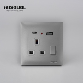 A62032 13A 1 gang switch +multifunction socket+USB