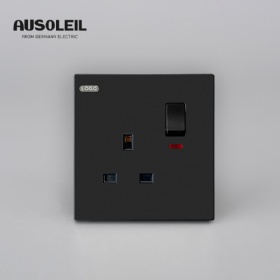 A10023 13A 1 gang switch +socket w/neon single pole