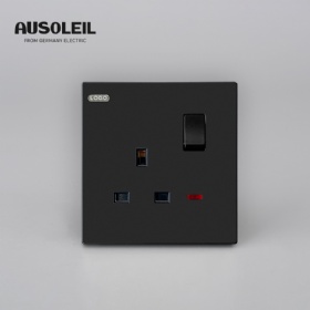 A10025 13A 1 gang switch +socket w/neon double pole