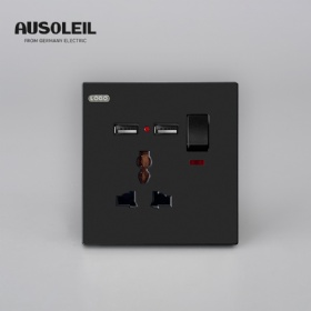 A10033 13A 1 gang switch +multifunction socket+2USB