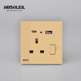 A91032 13A 1 gang switch +multifunction socket+USB