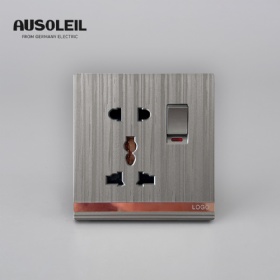 A30019 1 gang switch +versatilefive-hole socket w/neon
