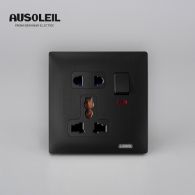 A63019 1 gang switch +versatilefive-hole socket w/neon