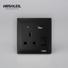 A63032 13A 1 gang switch +multifunction socket+USB