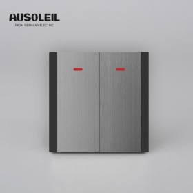 C30-010 2 gang 1way switch with indicator (fluorescence)