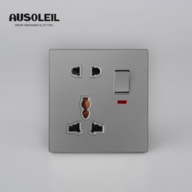 A80019 1 gang switch +versatilefive-hole socket w/neon