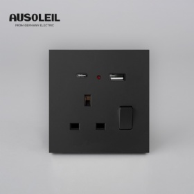 A92032 13A 1 gang switch +multifunction socket+USB